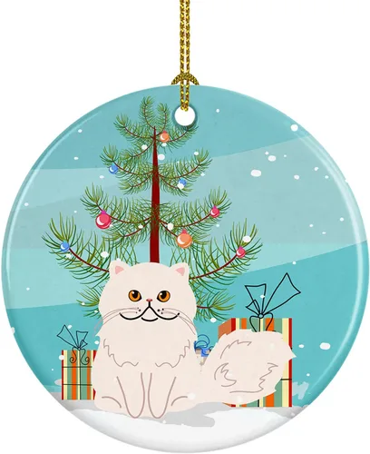Vista 16 de Caroline's Treasures Árbol de Navidad de gato asiático, adorno de cerámica para colgar en el árbol de Navidad, decoración para el hogar, Navidad