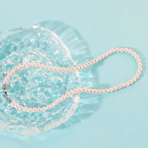 Vista 7 de Collar de perlas para hombre, collar redondo de perlas blancas para mujer, collar de perlas para hombre, collar de perlas, gargantilla, regalo