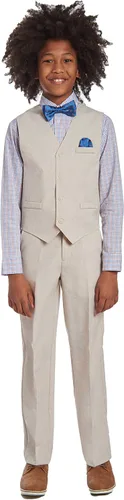 Vista 5 de Nautica Boys' 4-Piece Set with Dress Shirt, Bowtie, Vest and Pants
