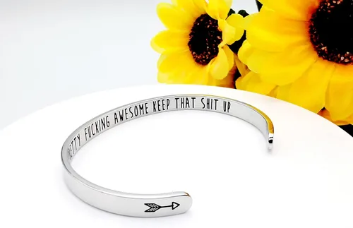 Vista 60 de Pulseras inspiradoras para mujer, joyería de acero inoxidable, con refranes, pulsera motivacional con mensaje oculto, pulseras grabadas para mejor