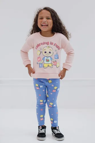 Vista 2 de CoComelon JJ - Conjunto de sudadera y pantalones de vellón para bebés y niñas pequeñas