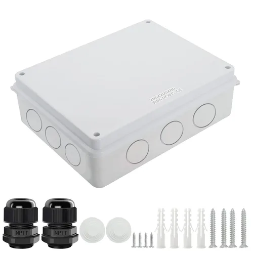 Vista 13 de LeMotech - Caja de conexiones, caja eléctrica IP55, resistente al agua, a prueba de polvo, plástico ABS, para proyectos electrónicos, color blanco