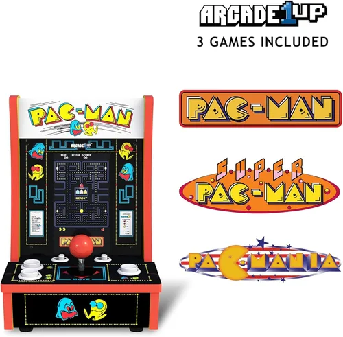 Vista 3 de Arcade1Up Pac-Man Countercade Countertop Arcade Machine with 3 Retro Games, 7" LCD Screen and Full Size Real Feel Joysticks and Buttons, Pantalla