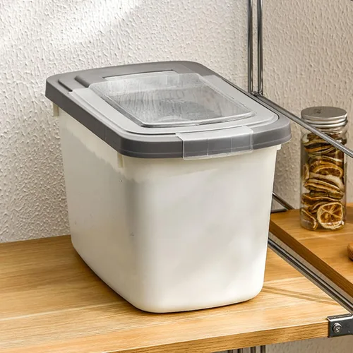 Vista 8 de Contenedores de almacenamiento de alimentos con tapas, dispensador de arroz hermético, contenedores de almacenamiento de gran capacidad, dispensador