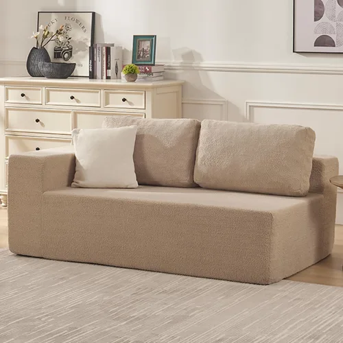 Vista 36 de Furnify Sofá modular tapizado de espuma de 30", Sofá de piso tapizado con almohada, Silla puf para dormitorio y sala de estar, No requiere