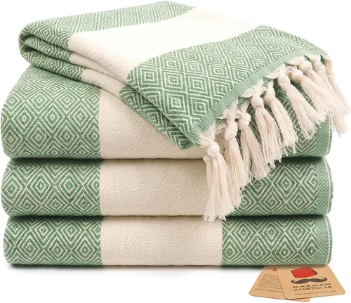 Vista 18 de Bazaar Anatolia Toallas de mano – Juego de 4 39 x 19 pulgadas – Toalla de mano turca a rayas para baño, 100% algodón, cocina, cara, cabello, té