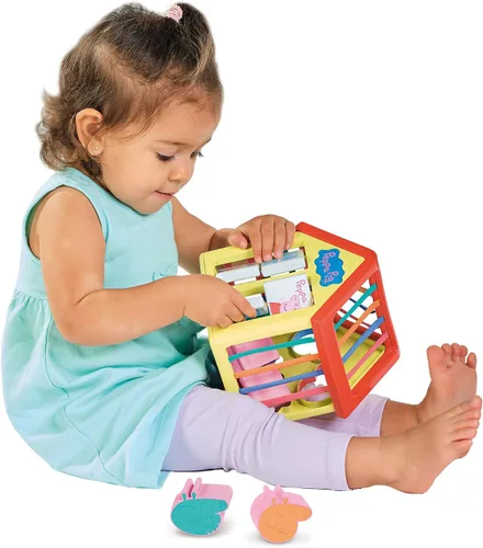 Vista 4 de TOMY Toomies Grow with Peppa Pig - Casa de actividades de Peppa - Centro de actividades para niños con clasificación de formas sensoriales