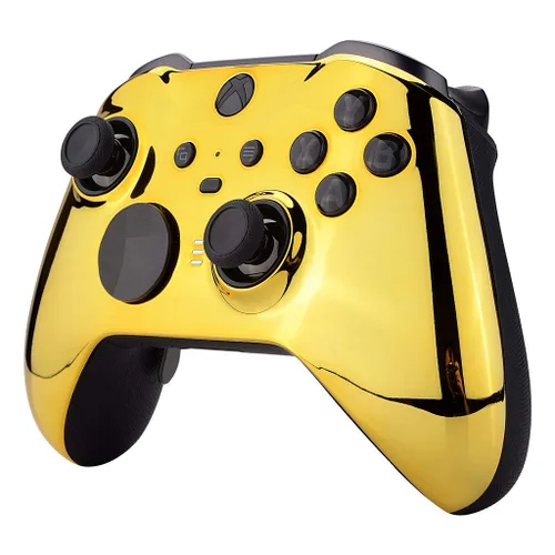 Vista 3 de Chrome Gold" UN-MODDED Custom Controller compatible with XBOX ONE ELITE Series 2 Soft Touch Finish