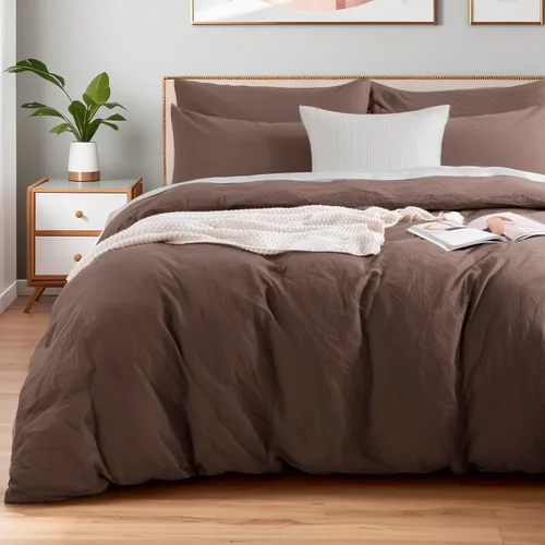 Vista 27 de NEXHOME PRO Funda de edredón Twin XL 100% algodón lavado, transpirable, duradera, texturizada, similar al lino, juego de ropa de cama para el hogar