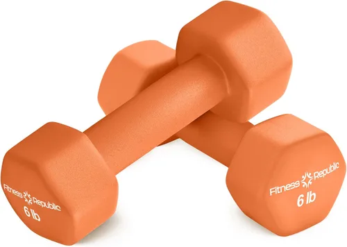 Vista 11 de Fitness Republic Juego de 2 mancuernas de neopreno, antideslizantes, forma hexagonal, pesas libres para tonificación muscular y fortalecimiento