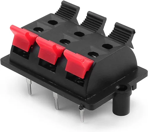 Vista 24 de Fielect 16 unids WP2-3 Clip de conexión de resorte de altavoz Terminales de 2 vías Bloque de tira Abrazadera de unión Clip de prueba Jack Socket