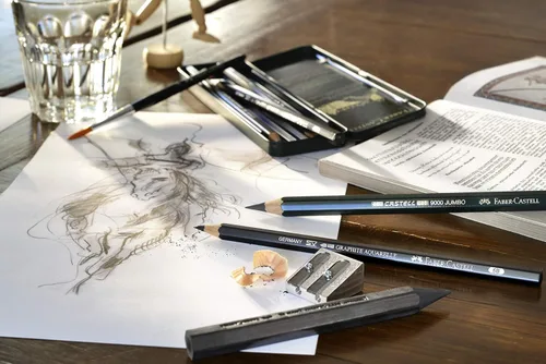 Vista 6 de Faber-Castell 9000 Set de lápices de bocetos, de grafito, artísticos, 8B - 2H, 12