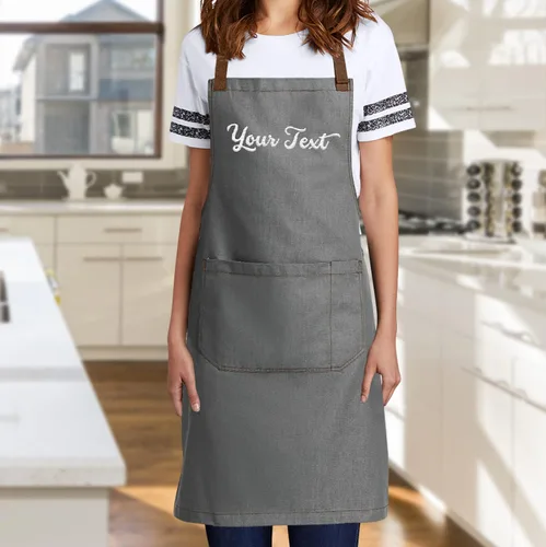 Vista 2 de TEEAMORE Custom Embroidered Aprons for Women Men Add Your Text Chef Kitchen Grill Apron