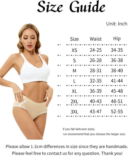 Vista 6 de VIVISOO Ropa interior de algodón para mujer, linda, de encaje, suave, transpirable, sin rollitos, paquete múltiple
