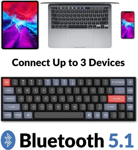 Vista 3 de Keychron K6 Pro QMKVIA Teclado mecánico inalámbrico teclado macro programable personalizado con interruptor rojo Keychron K Pro retroiluminación