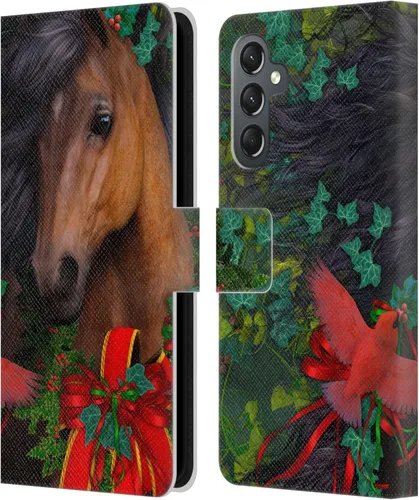 Vista 34 de Head Case Designs Officially Licensed Laurie Prindle A Morgan Christmas Western Stallion Leather Wallet Case Compatible with Samsung Galaxy A07 4G