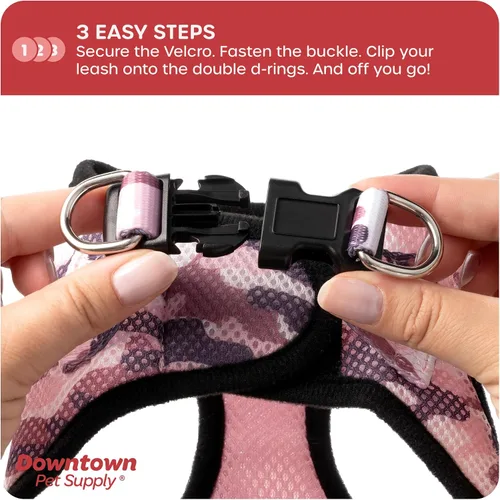 Vista 91 de Downtown Pet Supply Arnés para perro Step-in – Sin tirones, malla acolchada ajustable con ribete reflectante, correa de hebilla segura – Arnés