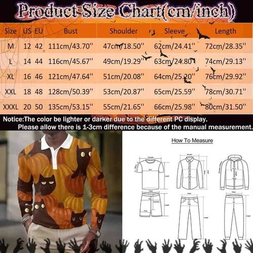 Vista 4 de Ciewfwe Mens Golf Polo Shirts Christmas Halloween Long Sleeve 14 Zipper Polo Shirts Autumn Wicking Quick Dry Athletic Tops