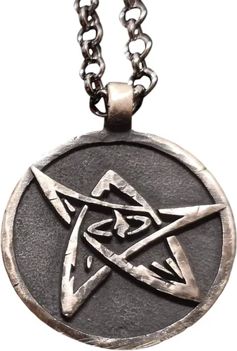 Vista 7 de Baldur Jewelry - Collar con colgante de pulpo de Lovecraft Cthulhu en plata de ley 925, símbolo amarillo, hecho a mano, amuleto de Necronomicum
