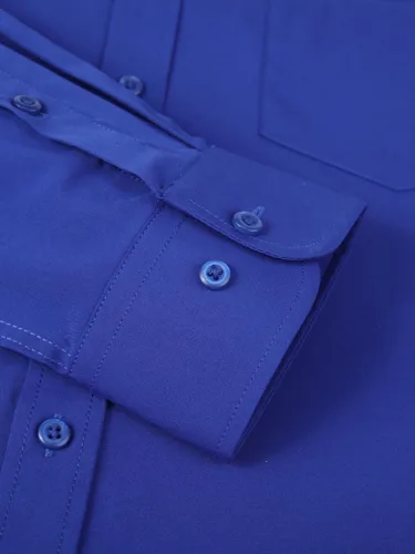 Vista 5 de corfty Camisa de vestir de manga larga para hombre, ajuste regular, elástica, sin arrugas, casual, con botones