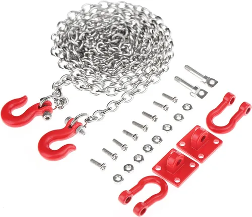 Vista 9 de Gancho de remolque en forma de U, cadena de gancho de remolque a control remoto para automóviles de control remoto a escala 1/10, cadena de remolque