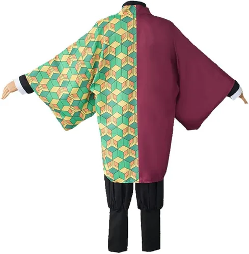 Vista 2 de Demon Slayer - Conjunto de cosplay de anime para cosplay disfraz de kimono para adultos niños y pelucas una variedad de estilos para elegir