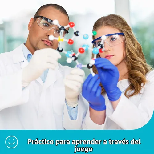 Vista 2 de Kit de modelo molecular, juego de 124 piezas de química molecular orgánica, kit de modelo de elementos atómicos para lecciones de química, kit