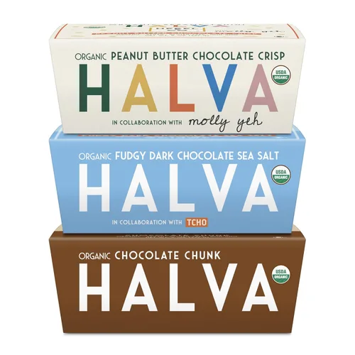 Vista 11 de HEBEL & CO Paquete de 3 trozos de chocolate Halva Certificado USDA orgánico, sin gluten, Kosher y vegano, 8 onzas cada uno