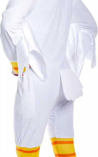 Vista 3 de Tipsy Elves Adult Chicken Halloween Costume - Poultry Halloween Jumpsuit for Men Blanco (Egg White)