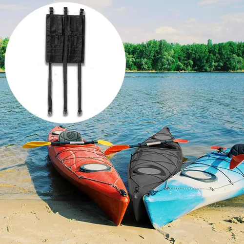 Vista 4 de MORXPLOR Bolsa de almacenamiento de malla para kayak, accesorios de equipo de kayak, compartimentos de almacenamiento para asiento de canoa