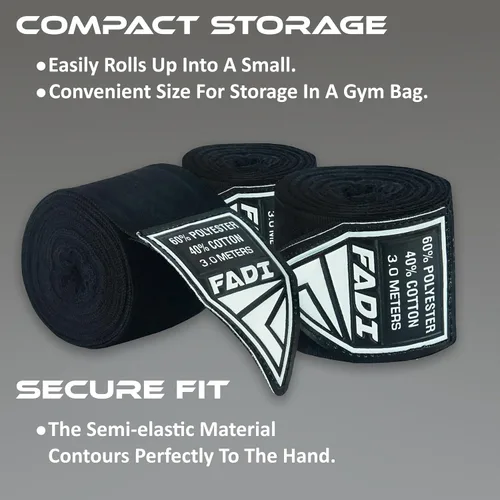 Vista 4 de Vendas elásticas de boxeo de 120 pulgadas y 180 pulgadas Guantes de boxeo interiores estilo mexicano de 9.8 ft y 14.8 ft para hombres y mujeres