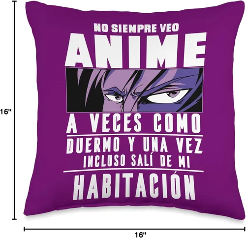 Vista 4 de Regalos Originales Manga Anime Para Chicas Chicos No Siempre Veo Anime para Ver Manga Mujer Hombre Niño Niña Almohada 16 x 16 pulgadas, Multicolor