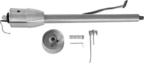 Vista 4 de Columna de dirección manual de 81 cm con inclinación, acabado de acero inoxidable pulido, con adaptador de rueda de 9 orificios, sin llave Columna