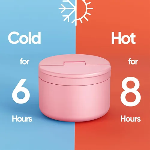 Vista 4 de Termo de sopa de 12 onzas para comida caliente para niños, tarro de comida aislado al vacío, termo de sopa sin torsiones para comida caliente