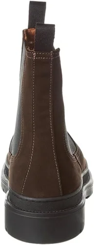 Vista 3 de Aquatalia Botas Kent Chelsea para hombre fabricadas en Italia, piel de oveja de gamuza, forro de cuero, puntera redonda, suela de goma.