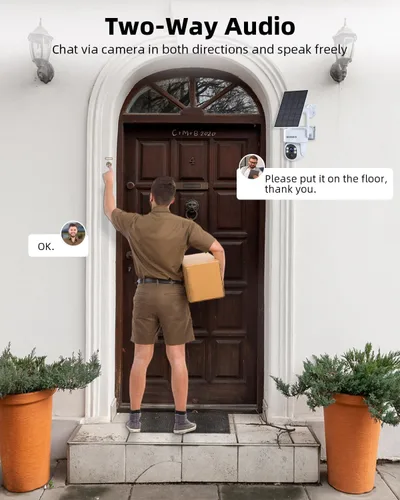 Vista 5 de Cámaras de seguridad solares inalámbricas para exteriores, sistema de cámara de seguridad para el hogar con batería FHD de 4 MP con monitor de 10