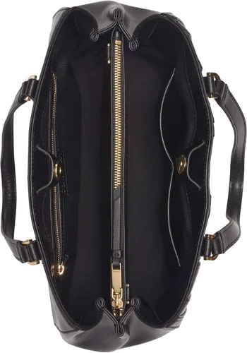 Vista 4 de Calvin Klein Lock Linear Stitch acolchado Daytona cuero declaración Satchel