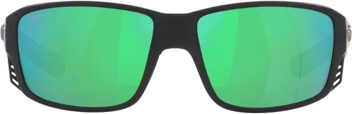 Vista 8 de Costa Man - Gafas de sol con montura negra mate, lentes de espejo azul, 2.36 pulgadas Espejo Negro/Cobre Plata 20.46 oz