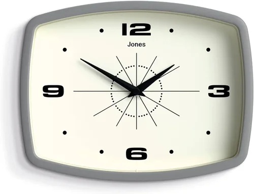 Vista 13 de JONES CLOCKS® Reloj de pared de película Reloj retro rectangular 10 Negro