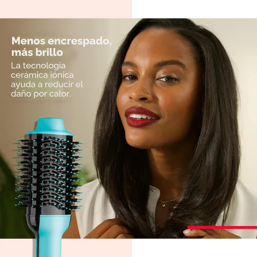 Vista 2 de REVLON - Secador de pelo de un paso y cepillo de aire caliente voluminizador, color menta, voluminizador menta, 1 unidad