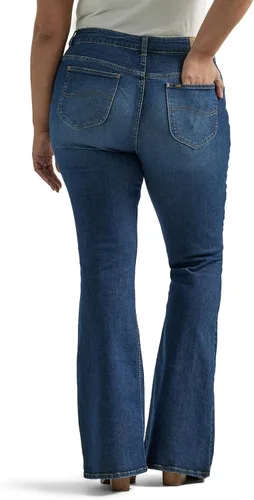 Vista 3 de Lee Jeans acampanados legendarios de talle medio para mujer, talla grande