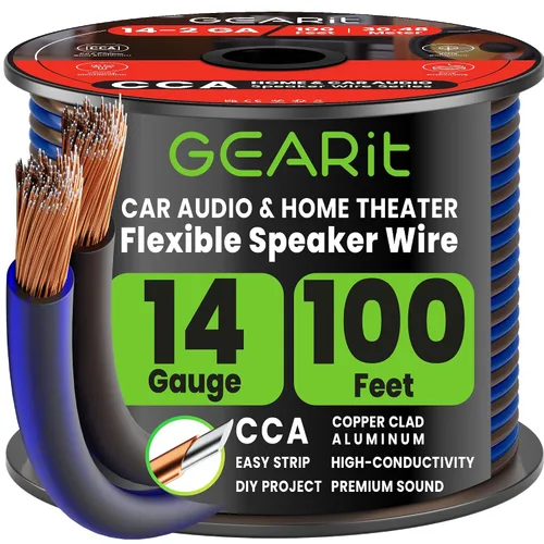 Vista 11 de GEARit - Cable de altavoz de calibre 14 de 20 pies, cable de altavoz 14/2 Negro