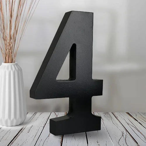 Vista 11 de AOCEAN Números de madera negra de 6 pulgadas, número de madera sin terminar para Halloween, números decorativos de pie, rebanadas, decoración