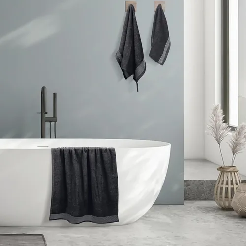 Vista 4 de Belizzi Home Juego de 3 toallas de algodón ultra suave, contiene una toalla de baño de 28 x 55 pulgadas, una toalla de mano de 16 x 24 pulgadas y un