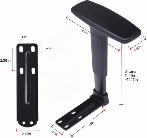 Vista 2 de Frassie - Par de reposabrazos de silla ajustable en altura 3D
