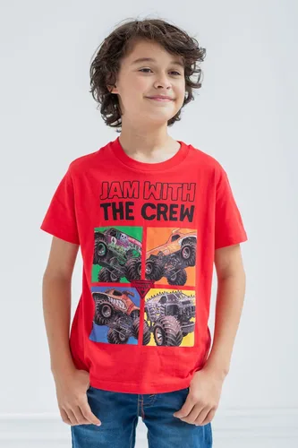 Vista 2 de Monster Jam Paquete de 3 camisetas gráficas para niños de Trucks, Negro