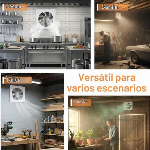 Vista 8 de Ventilador de escape de 6 pulgadas con controlador de velocidad, ventilador de ventilación de montaje en pared