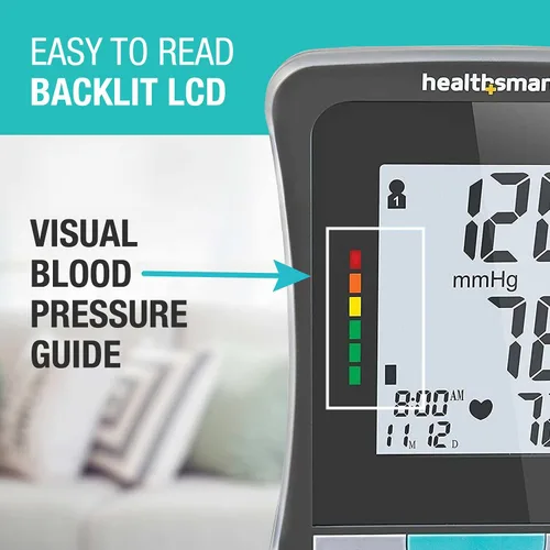 Vista 14 de HealthSmart Monitor Digital de Presión Arterial de Brazo con Manguito Automático para Brazo Superior que Muestra Presión Arterial, Frecuencia