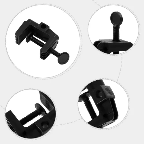 Vista 3 de 2 piezas de abrazadera de escritorio soporte de montaje de luz de trabajo de plástico resistente abrazadera de montaje de mesa para lámpara