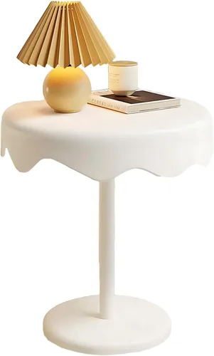 Vista 8 de YVYKFZD Round Side Table, Unique Couch End Table, Snack Sofa Table with Metal Legs, Minimalist Nightstand Accent Tables, for Living Room, Black